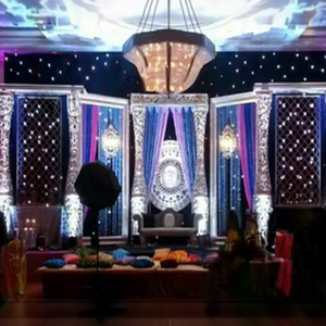 Delazio Wedding Stage Reception Stage Decor with Delizio Pillars Modern Wedding Stage - Product Image 1