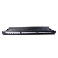 Panneau de brassage UTP 1U 24 ports non équipé avec façade en plastique ABS et barre de gestion des câbles, panneau de brassage modulaire vierge 19 pouces