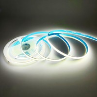 Bande lumineuse LED COB 8 mm 3000K blanc chaud flexible 12V 24V DC, ruban lumineux 320 LED/m pour maison, cuisine, chambre, plafond, décoration