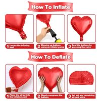 12 ballons en forme de cœur roses et rouges de 18 pouces, ballons brillants en feuille d'aluminium, décoration pour la Saint-Valentin, anniversaire, mariage, fête
