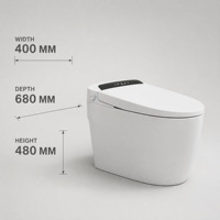 Toilette intelligente avec bidet intégré, affichage numérique, mémoire double utilisateur, lavage à l'eau chaude, siège chauffant, chasse d'eau automatique, buse autonettoyante