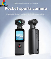 DLC PX3 Videocamera Tascabile Leggera 84g, Registratore Video 5K, Stabilizzazione EIS, Lente Rotante a 270°, Display Touch da 1,69 Pollici, Zoom 2x-7x