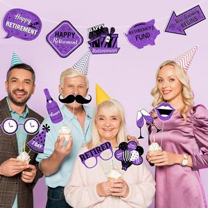 Set di 24 Accessori per Foto Booth a Tema Pensionamento, Decorazioni Viola e Nere per Festa di Pensionamento Femminile - Product Image 3