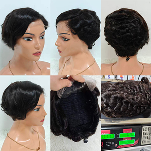 โปรโมชั่น 20$ Letsfly วิกผมแบบไม่ต้องใช้กาว 5x5 Lace Closure ทรง C-Type วิกผมสั้นทรง Pixie Cut สีชมพู วิกผมแท้ รุ่น F-5506 - Product Image 6