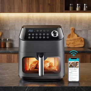 Four à Friture Sans Huile Intelligent 1800W, Contrôle Numérique, Connecté à l'Application, Multifonction, Revêtement Céramique Antiadhésif, Électrique Domestique pour Rôtir, Cuire et Déshydrater - Product Image 3