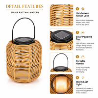 Lámpara Solar de Exterior, Metálica, LED, Portátil, para Jardín, IP54, Impermeable, para Patio, Terraza, Decoración Navideña