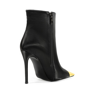Nuovi Stivaletti da Donna Faction con Punta Affusolata e Tacco Alto, Chiusura ZIP, Suola in Gomma, Decorazioni Metalliche, Autunno Inverno, Aumento Altezza - Product Image 5