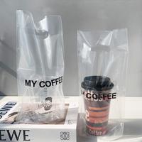 Sacs en plastique jetables pour emballage, haute pression, épaissis, pour gobelets individuels, café à emporter, thé au lait, boissons, personnalisation