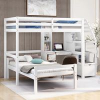 Nouveau design de cadre de lit mezzanine avec rangement pour enfants avec bureau et escalier pour enfants bon marché et haute qualité
