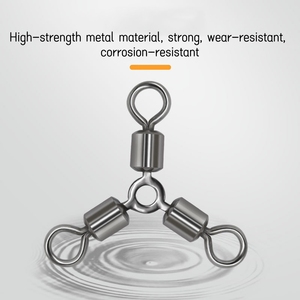 Émerillons roulants à trois voies en forme de O, de haute qualité, nickel noir, accessoire de pêche, équipement de pêche terminal - Product Image 3