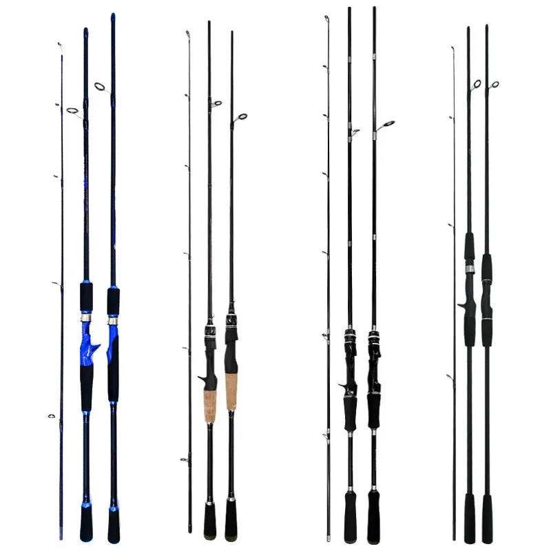 2 sezioni Costiera Canna Da Pesca a Spinning Luce Peso Colata di Carbonio 1.65m 1.8m 2.1m 2.4m