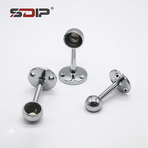 Accessoires de meubles-Support de tube de rail de guidage de rideau de garde-robe simple/<span class=keywords><strong>double</strong></span> en alliage de zinc pour tiges de support fixes - Product Image 4