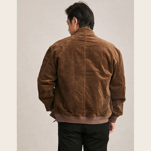 Giacca Bomber Stile Americano con Zip, <span class=keywords><strong>Abbigliamento</strong></span> <span class=keywords><strong>Vintage</strong></span> da <span class=keywords><strong>Uomo</strong></span>, in Cotone, Vestibilità Ampia, Colletto Rialzato, <span class=keywords><strong>Abbigliamento</strong></span> da Lavoro di Alta Qualità - Product Image 3