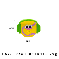 YIYI Custom 8cm Yellow and Green Splicing Portrait Acetate Claw Clips Little Man with Headphones Designer Hair Claw Wholesale