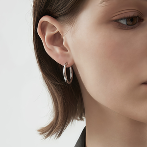 Elegant Stainless Steel <b>Hoop</b> <b>Earrings</b> - Lightweight & Comfortable, Perfect for Daily Wear or Parties - Product Image 2