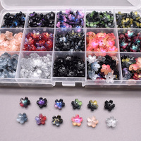 Couleurs d'hiver 100 pièces 10 mm Perles de fleurs de cerisier en verre tchèque Perles en vrac pour la fabrication de bijoux Accessoires de bricolage Fait à la main Fabriqué en Chine