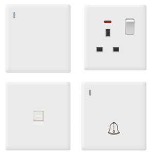 Trắng 4-way 3-Way điện tường chuyển đổi ổ cắm 16A 1 năm nhà ánh sáng ổ cắm phổ cho khách sạn đôi 3 pin nhựa Max. 250V - Product Image 6