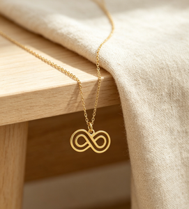 Collier pendentif infini en acier inoxydable <span class=keywords><strong>pour</strong></span> femme, collier chaîne infini minimaliste ajouré, bijoux de mode, cadeau Amour éternel - Product Image 2