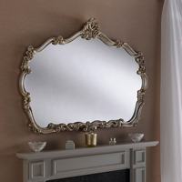 Table en verre avec cadre ancien, argent et or, style français, européen, à poser sur le sol, grand miroir mural, nouveauté