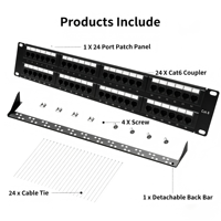 Panel Patch Fiber Optik SIPU Berkualitas Tinggi 19 Inch 1U SC LC Rack Mount 3m CAT6 CAT5E CAT6A CAT7 Cat8 48 Port RJ45