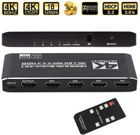 Conmutador HDMI 4K, 4 puertos, 4 en 1, Out HDMI2.0b, compatible con HDCP 2,2, con Control remoto, interruptor automático