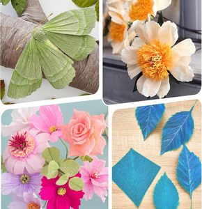 In Stock Florist Crepe <strong>Paper</strong> 250% Stretch Crepe <strong>Wrapping</strong> <strong>Paper</strong> 200CM for Birthday Parties <strong>Weddings</strong> Festival Decoration - Product Image 5