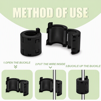 Noyau de ferrite à fixation facile pour câble rond, boîtier en plastique PA66, protection EMI, filtre RFI, suppresseur de bruit, bloqueur GSM, clip de suppression