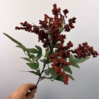 Landschapsdecoratie Bloemenwand Zijden Bloemkunst Romantisch Hotel Podium Bloemdecoratie Kunstbloemen Herfst Nandina Fruit