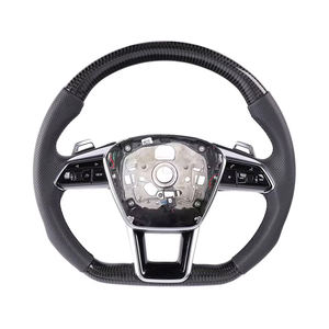 Avec bouton de démarrage Volant S-<span class=keywords><strong>Line</strong></span> en cuir et fibre de carbone pour Audi TT R8 A4 A5 B8 B9 S4 RS6 A6 C7 <span class=keywords><strong>RS</strong></span> Q5 Q6 Customizion - Product Image 6