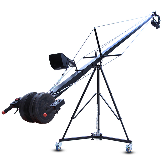 Jianmei SFs-4m/6m/8m Camera Crane Jib Arm System with 2-Axis Motorized Pan Tilt Head for DSLR Remote Control Video Production