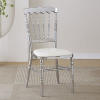 Chaise de banquet empilable royale en acrylique doré et aluminium, pour hôtel, mariage, vente en gros