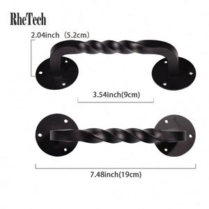 WEKIS Modern Heavy Duty Cast Iron <b>Door</b> <b>Handle</b> Sliding Wooden <b>Door</b> Barn <b>Door</b> Pulls <b>Handles</b> Matte Black Apartment Warehouse - Product Image 3