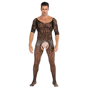 Vente en gros de <span class=keywords><strong>bas</strong></span> une pièce à manches courtes pour hommes <span class=keywords><strong>Bas</strong></span> de corps sexy en maille intégrale - Product Image 2