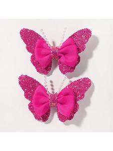 กิ๊บติดผมรูปผีเสื้อแฟชั่นน่ารักแบบใหม่ 2 ชิ้น สำหรับเด็ก ผ้าเนื้อนุ่ม ลายการ์ตูน เครื่องประดับผม - Product Image 6