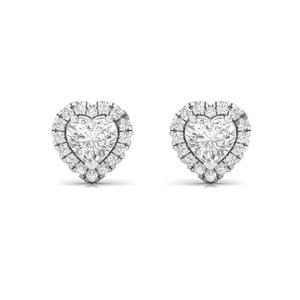 Boucles d'oreilles clous solitaires tendance en diamant CVD de laboratoire taille cœur, certifiées IGI, plaqué or 10K, bijou élégant, cadeau idéal - Product Image 2