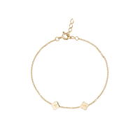 Bracelet pour femme AOFEI en acier inoxydable plaqué or 18 carats avec pendentif trèfle à quatre feuilles vierge, personnalisable par gravure laser de logo