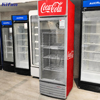 Réfrigérateur-congélateur vertical commercial avec refroidissement par air 220V/50HZ, porte vitrée, équipement de réfrigération pour bières et boissons