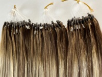 Prix compétitif extensions de cheveux micro links extensions de cheveux humains micro link bouclés appliquées aux extensions de cheveux