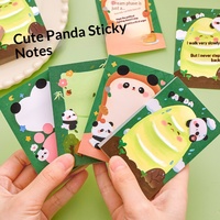 Mignonnes notes adhésives Panda pour étudiants, bloc-notes de messages à motifs de dessins animés, notes autocollantes repositionnables pour filles