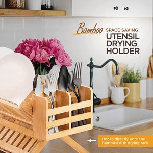 Porte-ustensiles en bambou pour égouttoir à vaisselle - Product Image 3