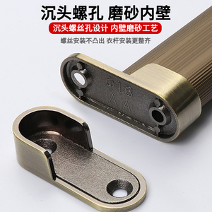 Support de fixation en alliage de zinc pour tringle de penderie, base de fixation pour rail à vêtements, quincaillerie - Product Image 3