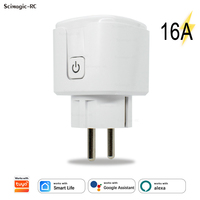 Prise intelligente WiFi EU 16A, fonctionne avec l'application Tuya Smart Life, compatible avec Alexa et Google Assistant