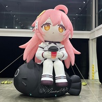 Modèle de Fille de Dessin Animé Gonflable Personnalisé 4M/13FT en Oxford, Ballon Publicitaire Gonflable Étanche, Mascotte Gonflable Publicitaire