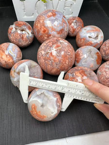 गर्म बिक्री प्राकृतिक क्रिस्टल दवा जेओड क्षेत्र प्राचीन गुलाबी एगेट बॉल - Product Image 2