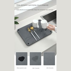 16 X 12 Inch Fast <b>Drying</b> Food-Grade Diatomaceous Earth Table Quick Stone <b>Drying</b> <b>Mat</b> for <b>Kitchen</b> Counter - Product Image 4