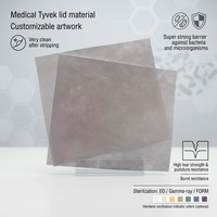 Matériau de couvercle médical jetable en Tyvek avec revêtement Clean Peel 1073B pour stérilisation à l'oxyde d'éthylène et au plasma