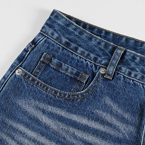 Shorts de Mezclilla de Alta Calidad, Cintura Media, Diseño Lavado, Estilo Hip Hop Urbano, Holgados, para Hombre - Product Image 5