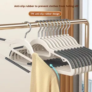 <span class=keywords><strong>Cintre</strong></span> en plastique épaissi antidérapant à double position, sans trace et sans épaules, pour vêtements secs et humides, idéal pour la maison et les dortoirs - Product Image 3
