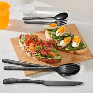 Golden Stainless Steel Cutlery <b>Set</b> 5 Pieces Snake Pattern <b>Dinner</b> Knife Fork Spoon Western Restaurant Tableware - Product Image 4