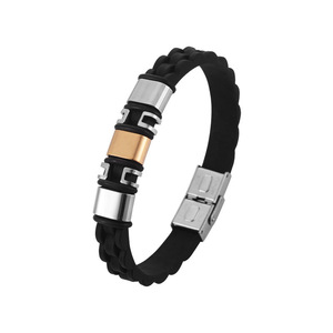 Pulsera de silicona de acero de titanio para hombre, diseño geométrico, patrón de ondas, joyería de regalo - Product Image 5